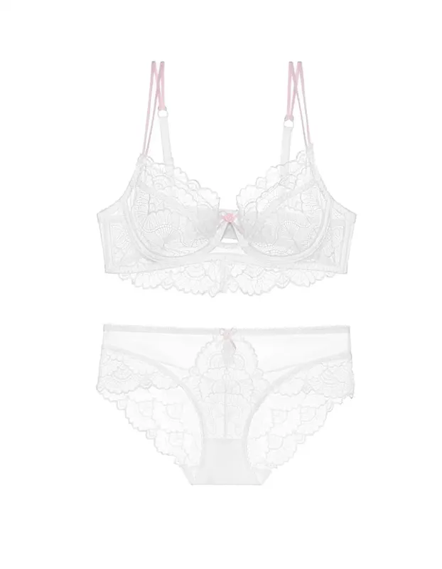 Reggiseno di pizzo ultrasottile alla moda da donna con cinturino in colore a contrasto intimo stile francese scava fuori reggiseno patchwork completo di lingerie tutti i giorni