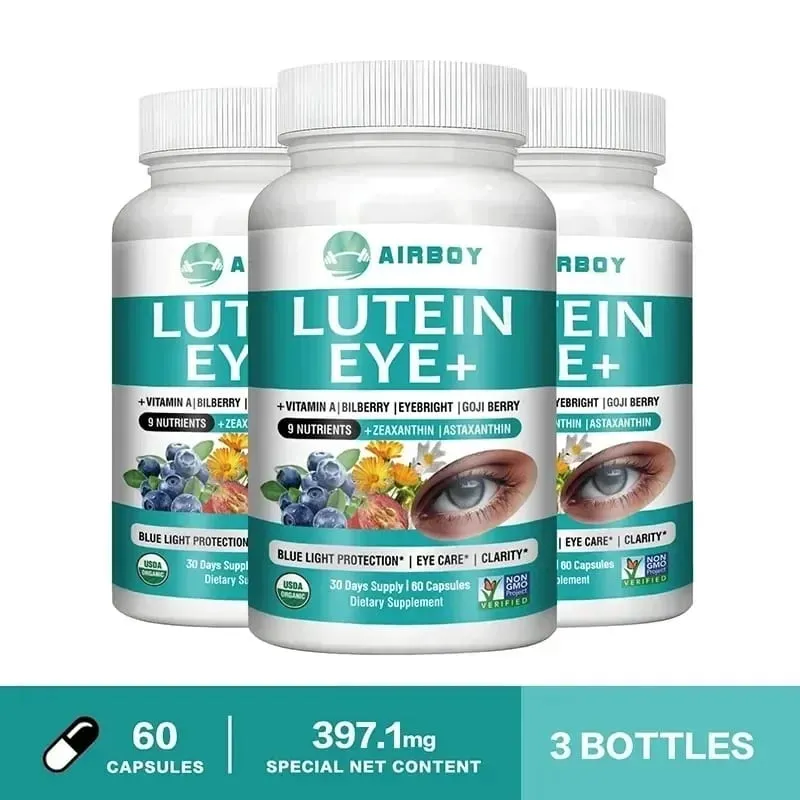 Lutein-Auge – unterstützt die Augengesundheit, reduziert Augenermüdung und trockene Augen reduzieren Blaulichtschäden – mit Astaxanthin, Vitamin A, Heidelbeere