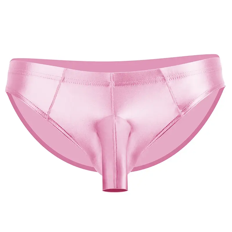 Men's glossy underwear open Pouch Panties Men Smooth Underwear Lingerie Hip Lifting High Elastic Bikini Briefs gay underwear