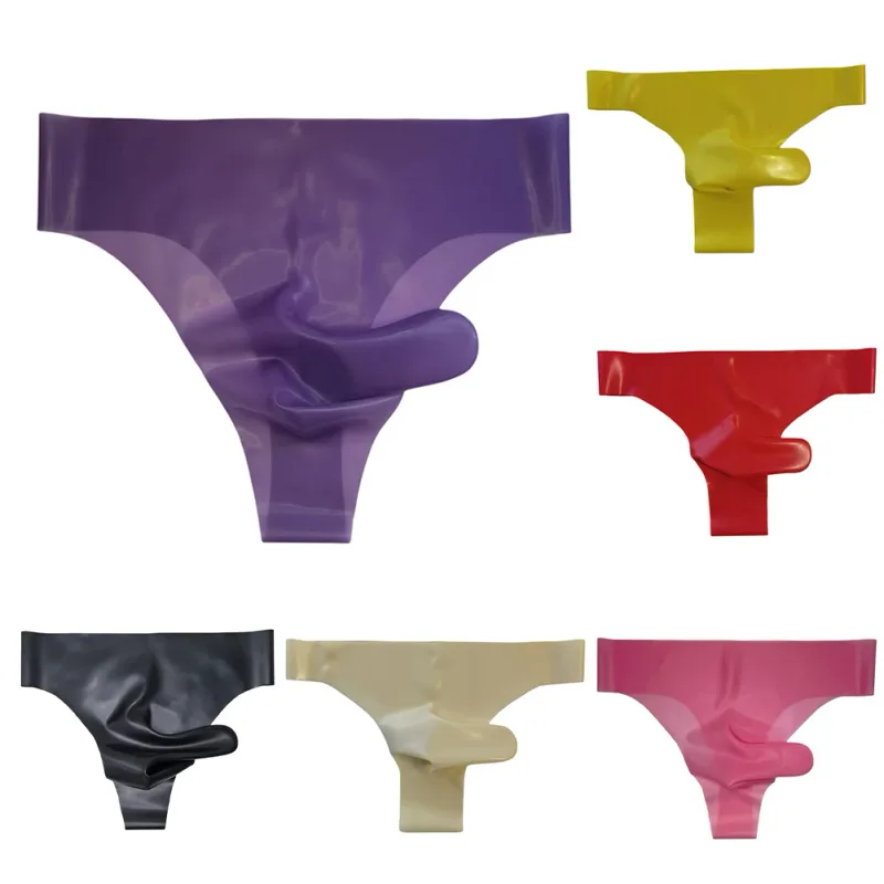 Sexy Nightwear Mens Latex Underwear Comfortable Latex Safety Panties Applicable Gender Male Fashionable Lingerie