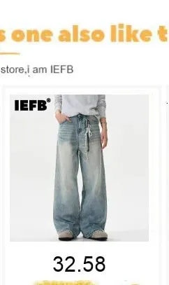 Presale Y2K Men's Carpenter Jeans Washed Distressed Wide Leg Casual Streetwear Make Old Dirty Denim Long Pants 9X3245