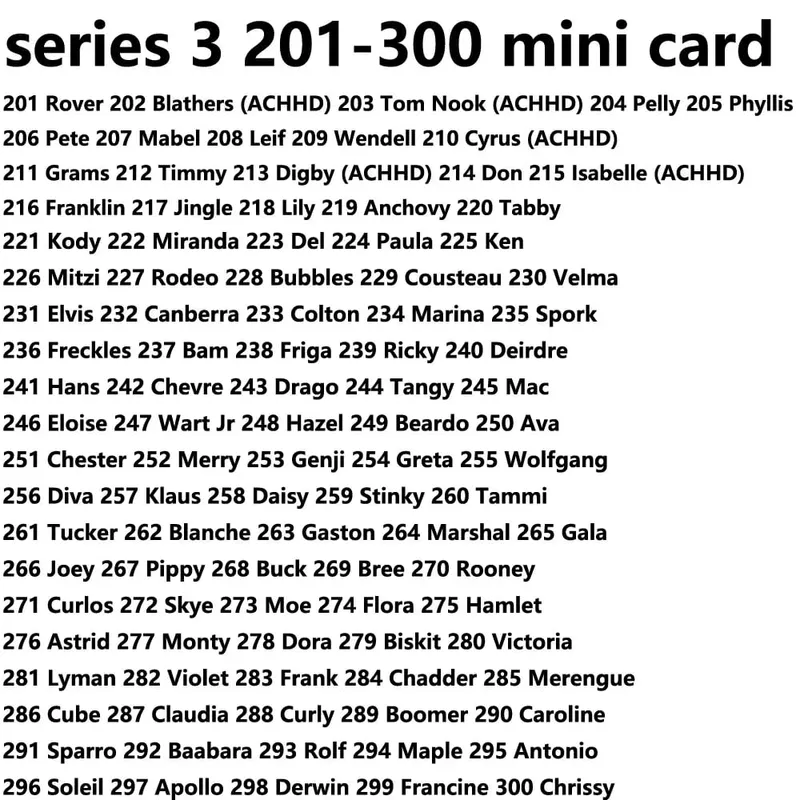 linkage card series 1 to series 5 Sanrio S1 to S6 card NTAG215 NFC Printing animal Card Work for NS switch