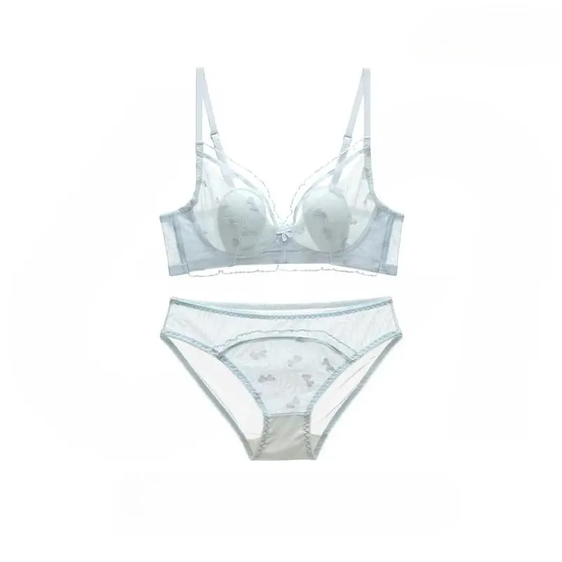 Sutiã Com Orelhas De Coelho Estilo Japonês Ultrafino Aumenta Peito Pequeno Sustenta Grande Anti-Caída Conjunto Lingerie