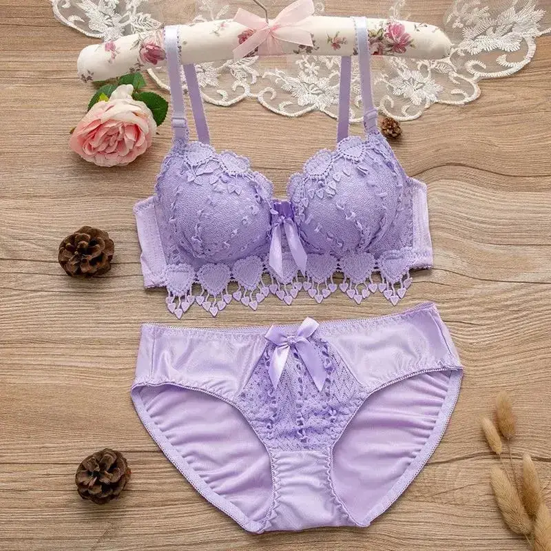 Set Bra Jepun Teratas Baru Set Seluar Dalam Renda Wanita Set Bra Sulaman Set Bra Cawan B Bra Tanpa Wayar Bra Push Up Set Pakaian Dalam Seksi