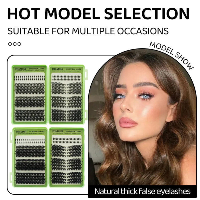 DIY Manga Spiky Cluster Lash Extensions Natural Mega Volume Individual Pre-Cut Segmented Lashes for At-Home Eye Makeup