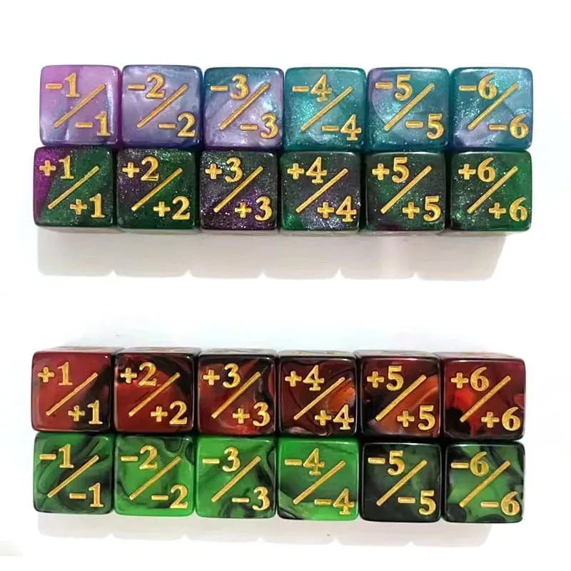 16mm 6 Side Dice Counters +1-1 Kids Toy Counting For MTG The Gathering Card Gaming Token Loyalty Gift 10PCS/Bag