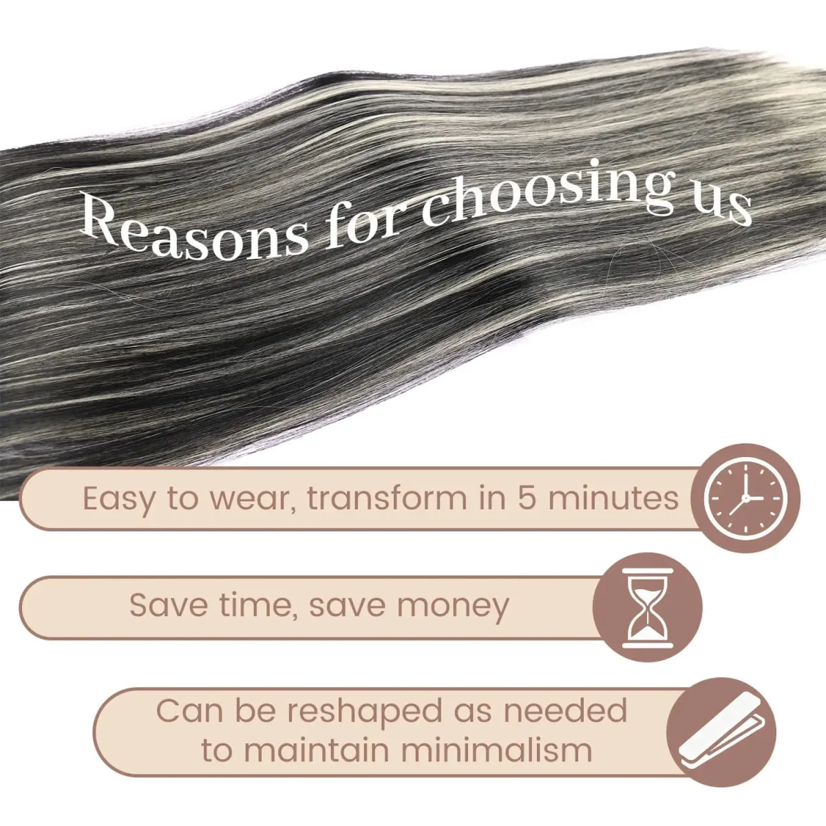 Synthetic Clip in Hair Extensions Clip in 6pcs set Straight Hair 22inch Thick Hairpieces for Women Girls Daily Party