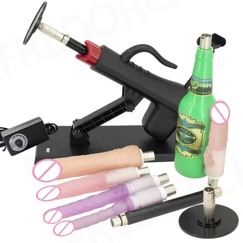 Fredorch Automatic Retractable Sex Pumping Gun Machine with Dildo For Male and Female Masturbation Sex Toy 450 Stroke per minute