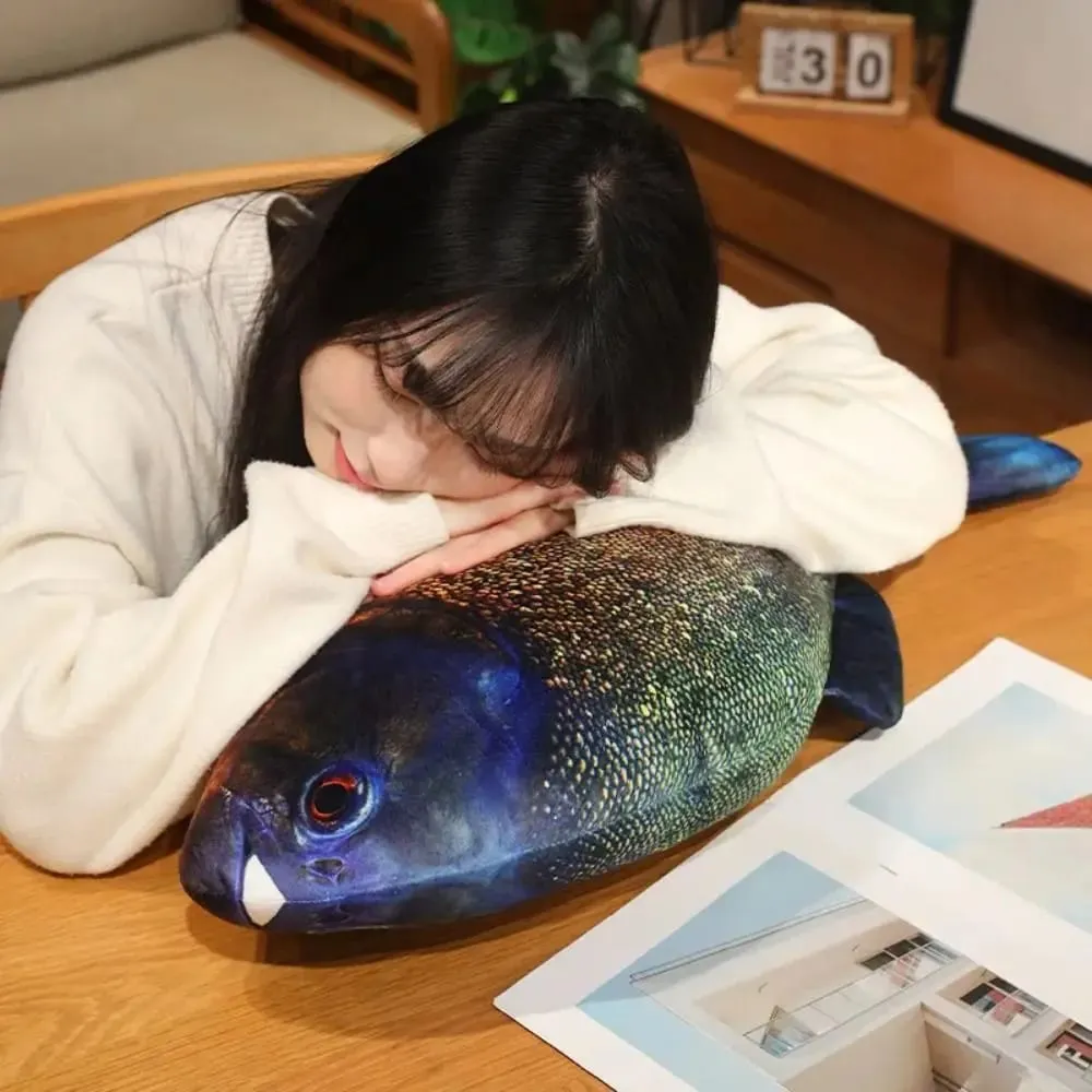 Perch Simulation Fish Plush Pillow Grouper Stuffed Cartoon Fish Plush Toy Lovely PP Cotton Fish Anime Pillow Dolls