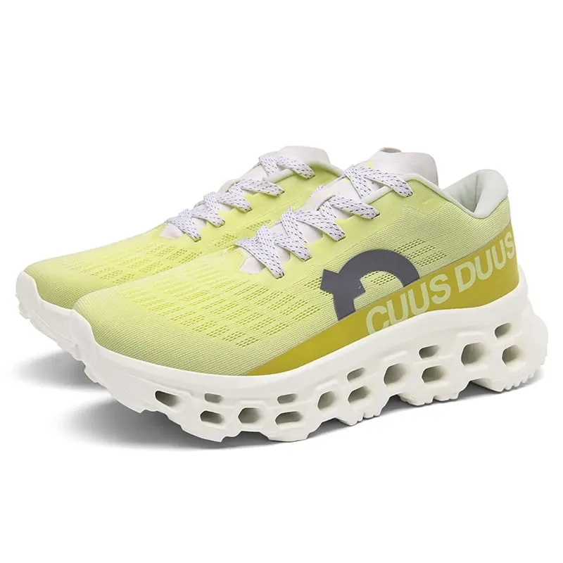 Men's running shoes hollow cushioning thick soled sneakers breathable mesh lightweight non-slip sneakers outdoor fitness shoes