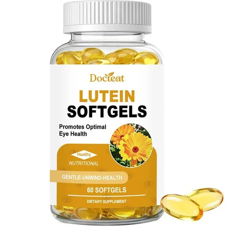 Docteat Lutein Zeaxanthin Softgels with Bilberry Fish Oil Astaxanthin Eye Health Daily Wellness Supplement for Adults60 Softgels