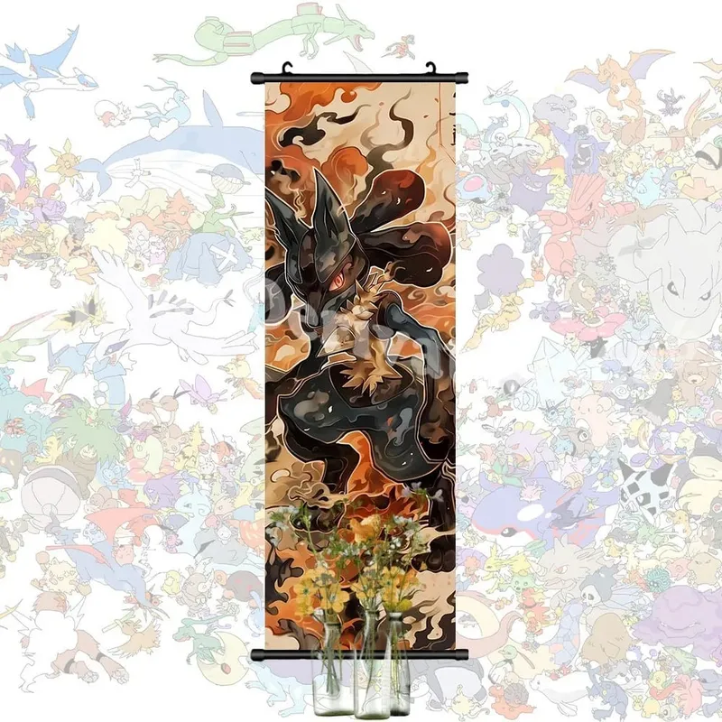 Έντυπη αφίσα Anime Έργα τέχνης τοίχου Gengar Εικόνες Charizard Ζωγραφική Καμβάς Pikachu Κρεμαστά ειλητάρια Διακόσμηση δωματίου στο σπίτι