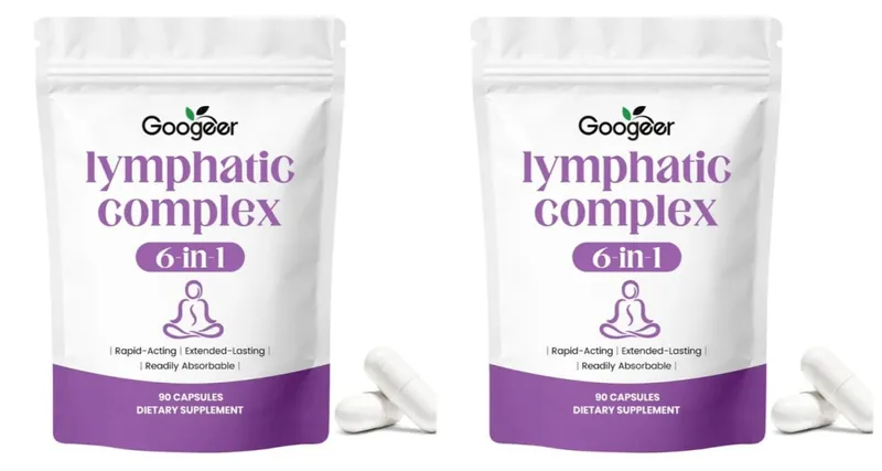 Googeer Lymphatic Complex 6-in-1 Capsules with Lymphatic Circulation and Drainage Support Magnesium Zinc Minerals 90 Capsules