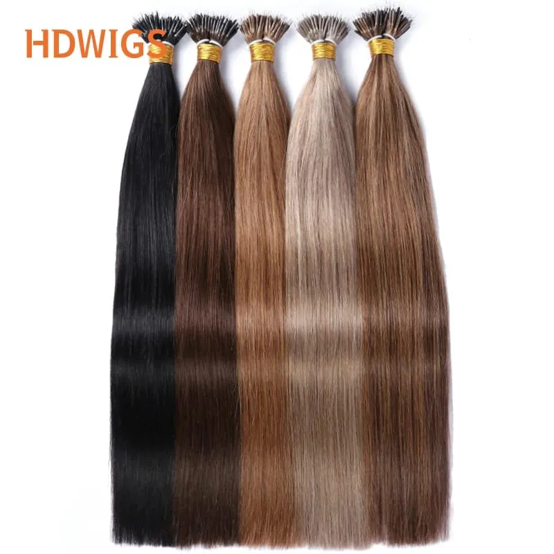 Nanoring Hair Extension Straight High Quality Real Human Hair Extensions for Women Micro Ring Link Hair Extensions Human Hair