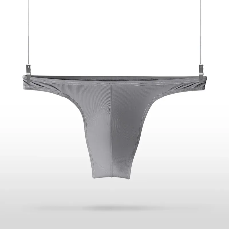 Eis Seide Tangas Männer Sexy Unterwäsche Weiche Rippen G-string Atmungsaktive Unterhose Nahtlose Höschen Männliche Dessous Ausbuchtung Beutel Briefs