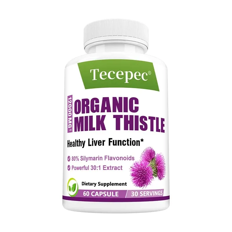 Milk Thistle Capsules Antioxidant Support Healthy Liver Function Detox Cleanse Cardiovascular Care Skin Health & Immunity