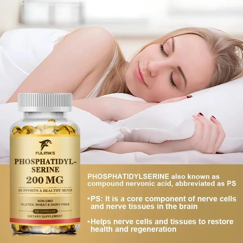 Premium Phosphatidyl Serine Capsules Support Memory Cognitive Concentration Reduces Stress Hormones & Fatigue Sharp Focus