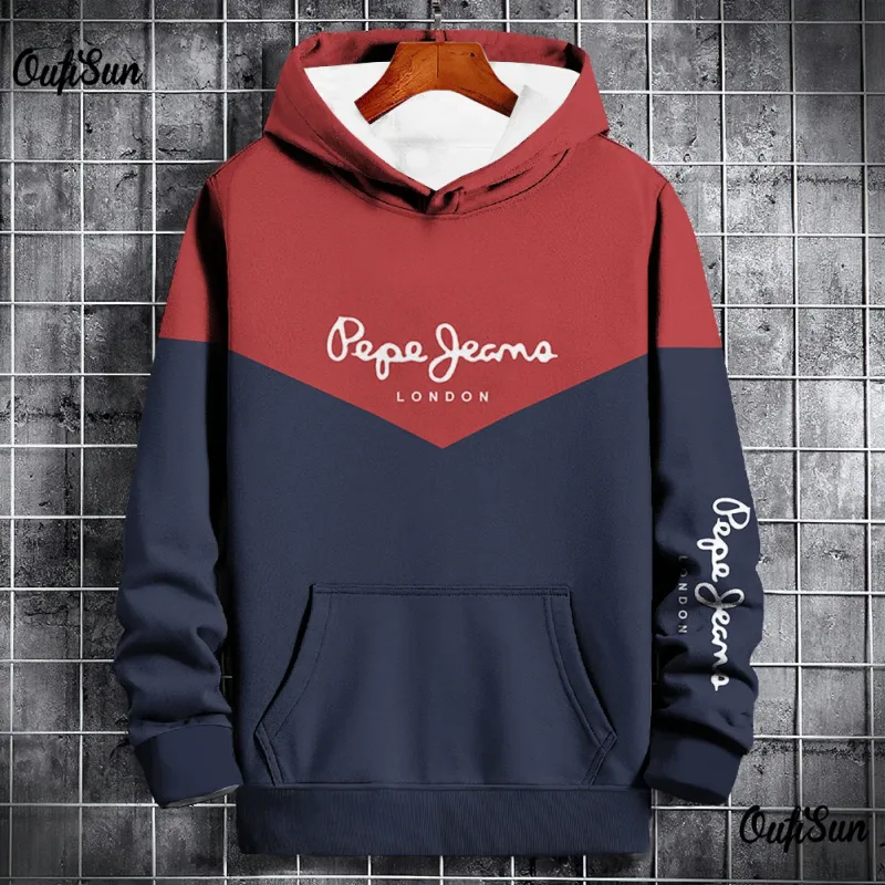 Autumn and Winter Casual Men's Hoodies Funny Splice 3D Print Sweatshirts Outdoor Sports Pullover Fashion Trend y2k Clothes Tops
