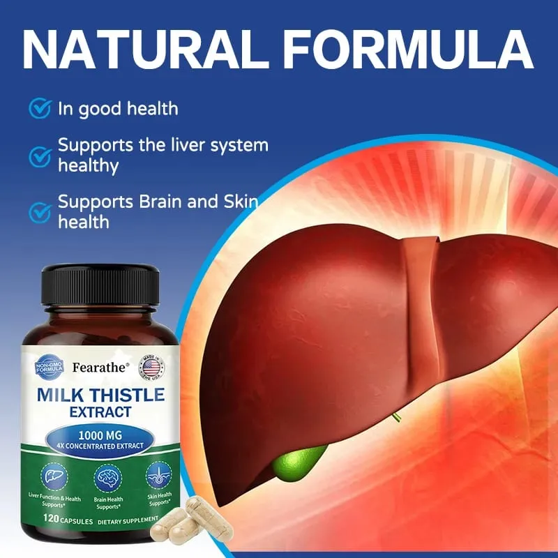 Milk Thistle Extract 1000mg Capsules Natural Antioxidant for Liver Function & Detox Support Digestive Health & Lipid Balance — image 5
