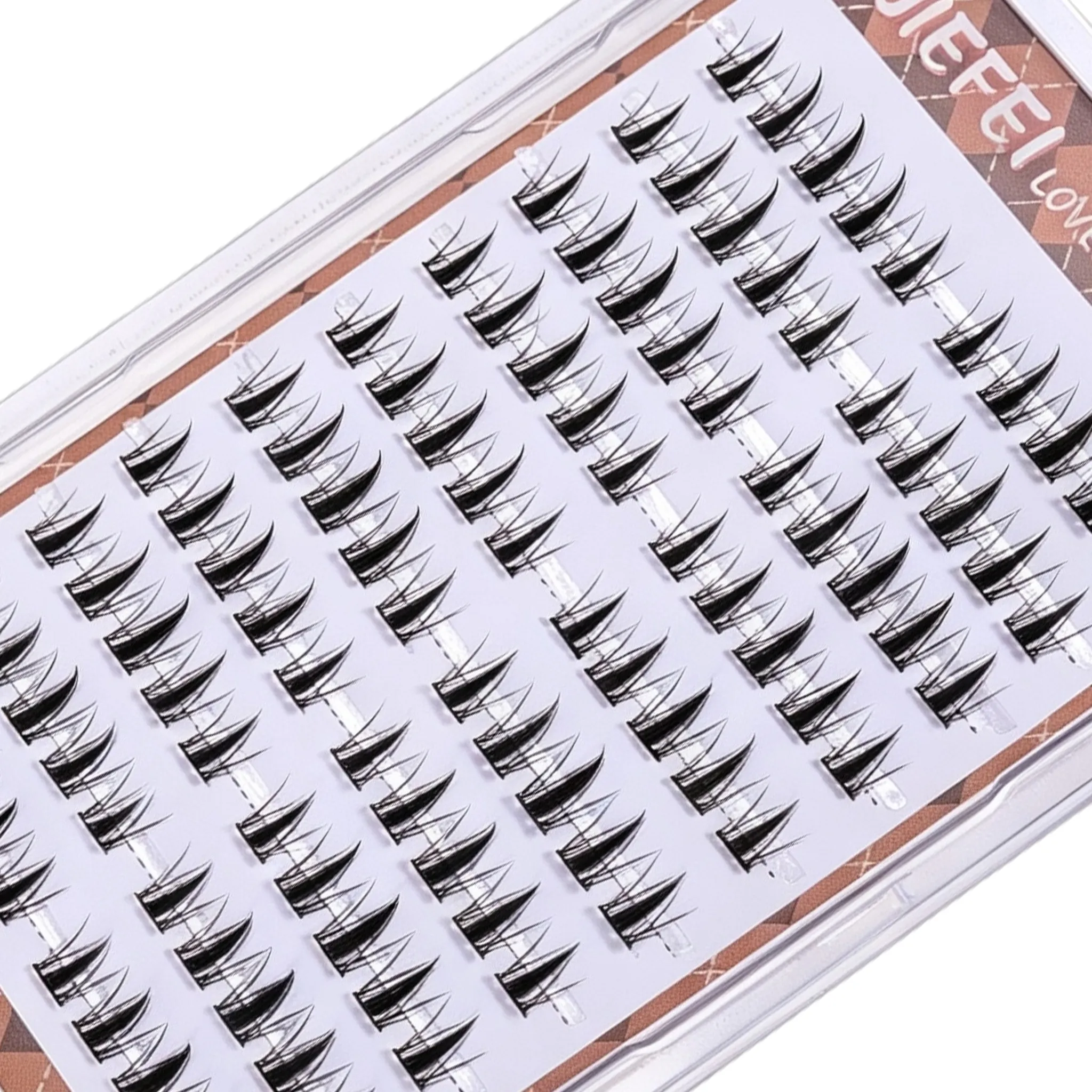 10 Rows Self‑Adhesive Cluster Lashes Glue‑Free Sectioned Individual False Eyelashes Reusable DIY Eye Makeup Extensions