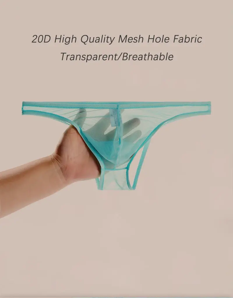 3Pcs/lot Men's Sexy See Through Briefs Mesh Sheer Transparent Seamless Panties Underwear Low-Rise Ultra-Thin Male Underpants