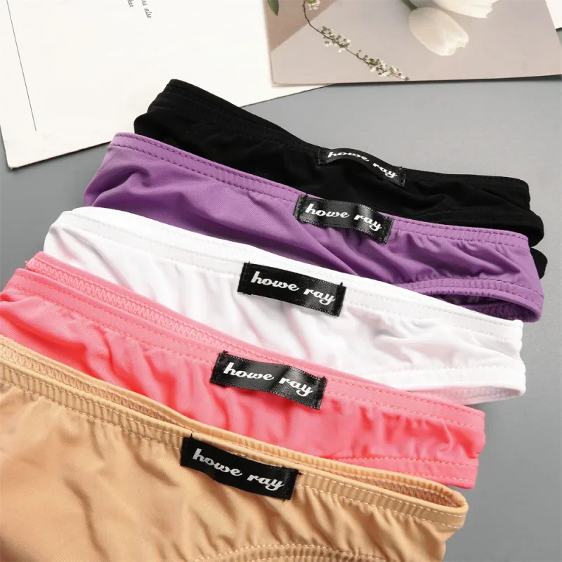 Seluar Dalam Lelaki Pinggang Rendah Ais Nipis Seluar Dalam Separuh Lutsinar Warna Pejal Plus Saiz Bulge Pouch Seluar Dalam Lembut Bernafas Licin
