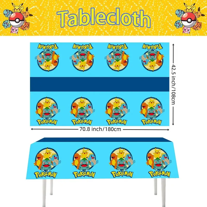 1/10 Chiếc Pokemon Khăn Trải Bàn Trang Trí Sinh Nhật Dùng Một Lần Khăn Trải Bàn Pikachu Tablecover Trẻ Em Quà Tặng Sinh Nhật Cho Bé Tiếp Liệu
