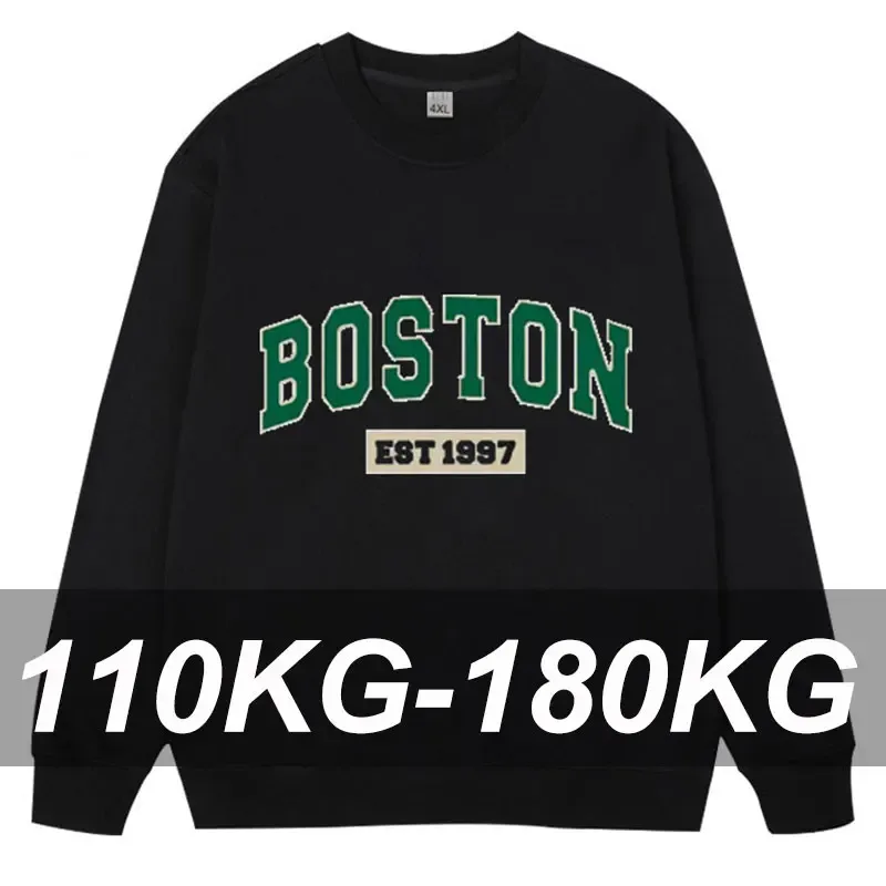 Pulovry větší velikosti Pánské mikiny 110–185 kg Nadměrná velikost Trička s kulatým výstřihem Dlouhý rukáv Volné topy Velké velikosti Pánské oblečení 1XL-7XL