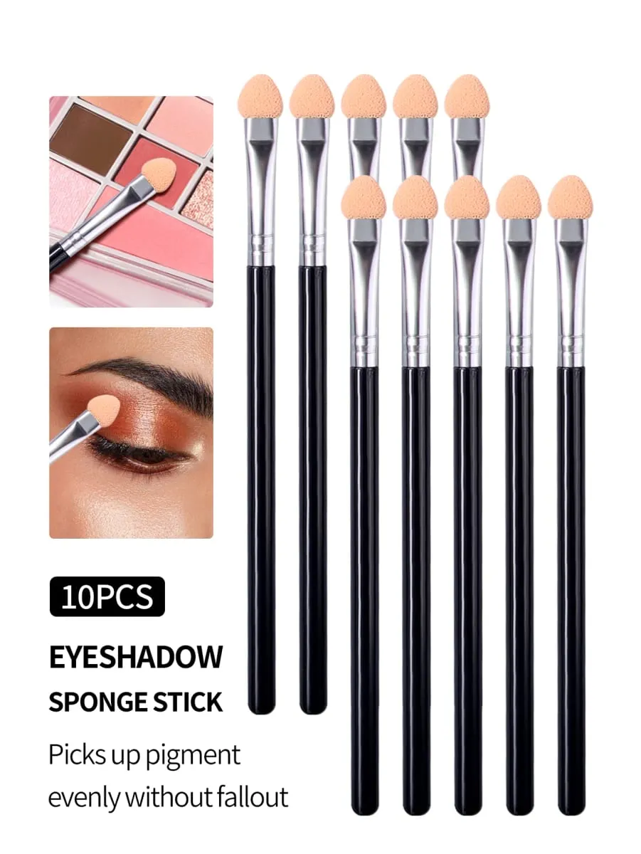 10Pcs Dual-Color Sponge Eyeshadow Brushes Makeup Tools Eyeshadow Stick Sponge Head Nail Smudge Brush
