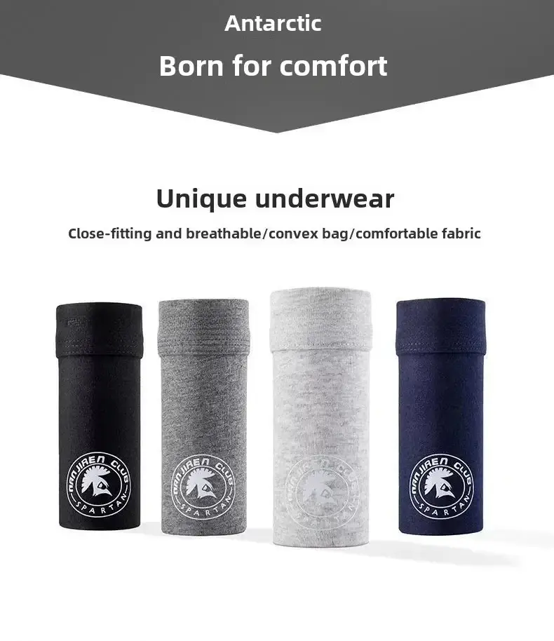 4-pack herrboxershorts i plusstorlek bomull anti-skavunderkläder Stora och långa Andas lös passform, elastisk midjeband Boxershorts
