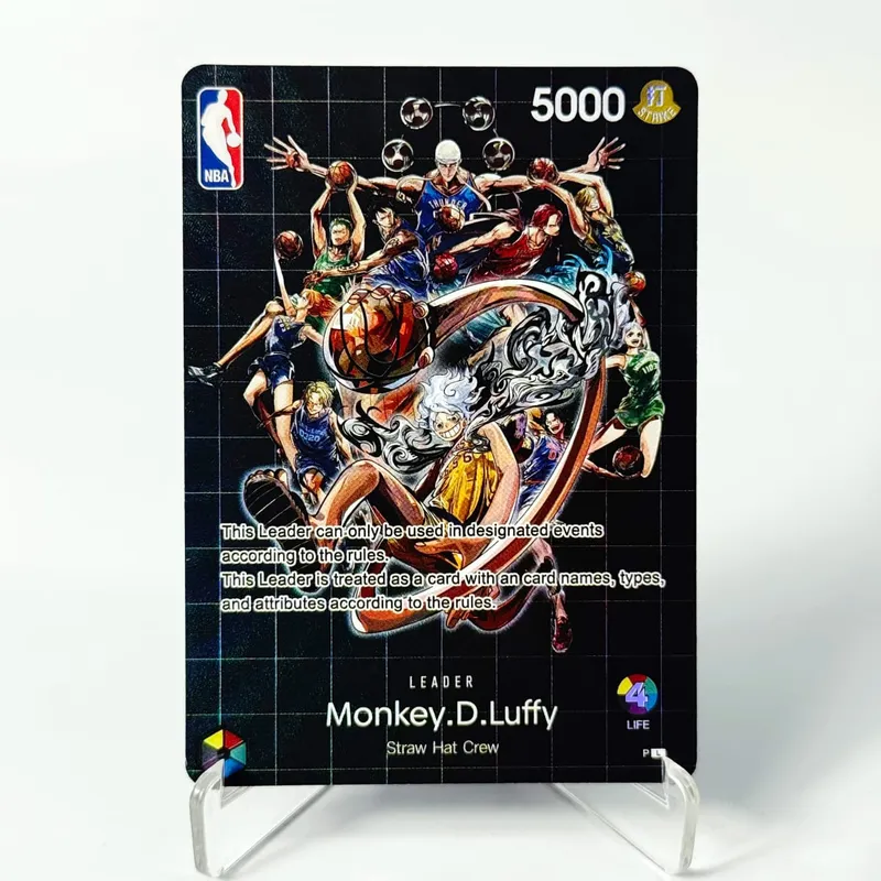 One Piece US College Basketball Luffy Promo Card Straw Hat Crew Anime Collectibles Replica High Quality Cards Foil Texture Card