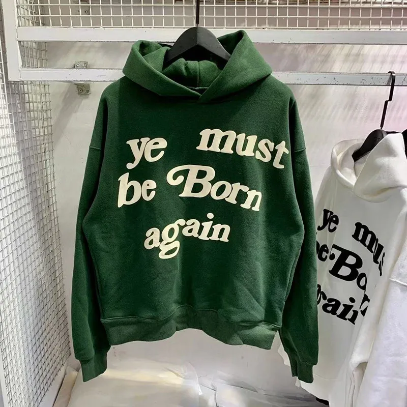 23FW Logotipo de espuma clássico Ye Must Be Born Again Hoodie Homens Mulheres Melhor Qualidade Oversize Kanye West CPFM.XYZ Moletons Multicolor