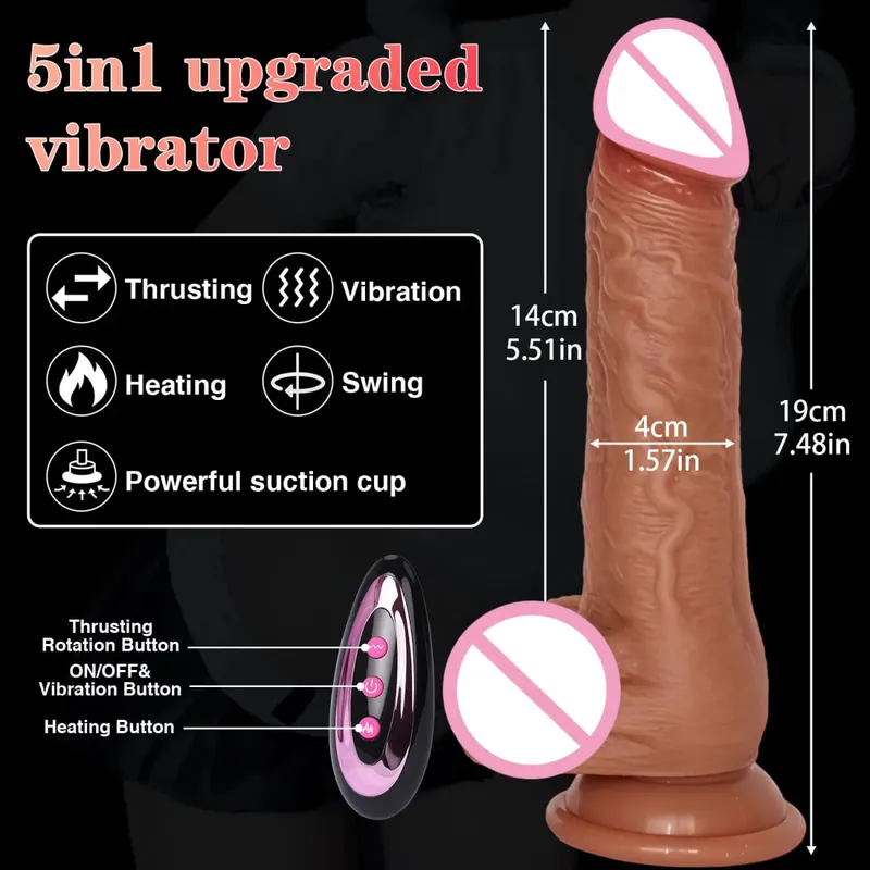 Gerçekçi Yapay Penis Vibratör Silikon Teleskopik Penis Sokmak Uzaktan Kumanda Horoz Büyük Dick Mastürbasyon Kadınlar için Yetişkin Seks Oyuncakları