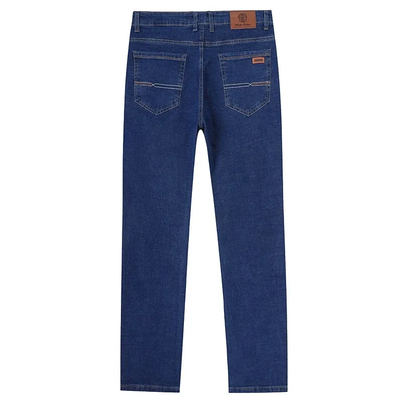 2026 New Men's Straight Denim Pants Brand Clothes Black Blue Jeans Classic Washed Stretch Cotton Business Casual Pants