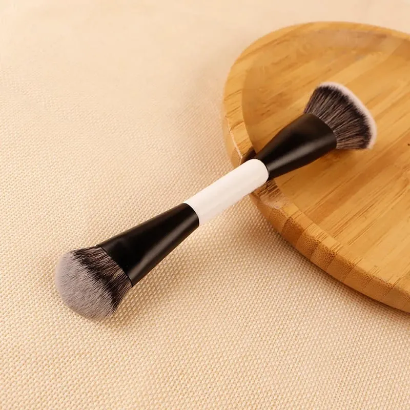 F4 Dual-Ended Foundation Face Brush Double-ended Powder Blush Contour and Eyeshadow Concealer Makeup Brushes
