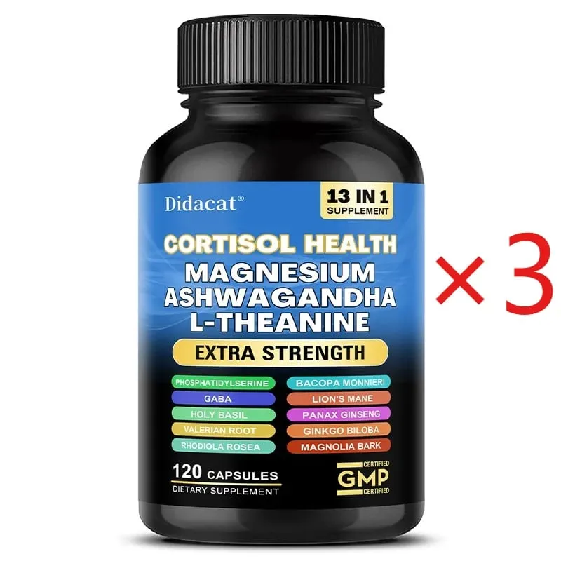 Corti-Soothe Cortisol Capsules Magnesium Ashwagandha Lower Stress Stabilize Mood Support Adrenal Health & Restful Sleep