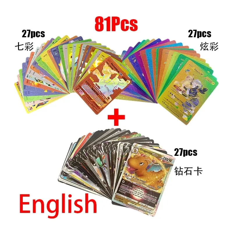 81-36Pcs Pokemonการ์ดเยอรมันสเปนฝรั่งเศสภาษาอังกฤษVmax GX Energy Card Pikachu RareคอลเลกชันBattle Trainerเด็กของขวัญของเล่น