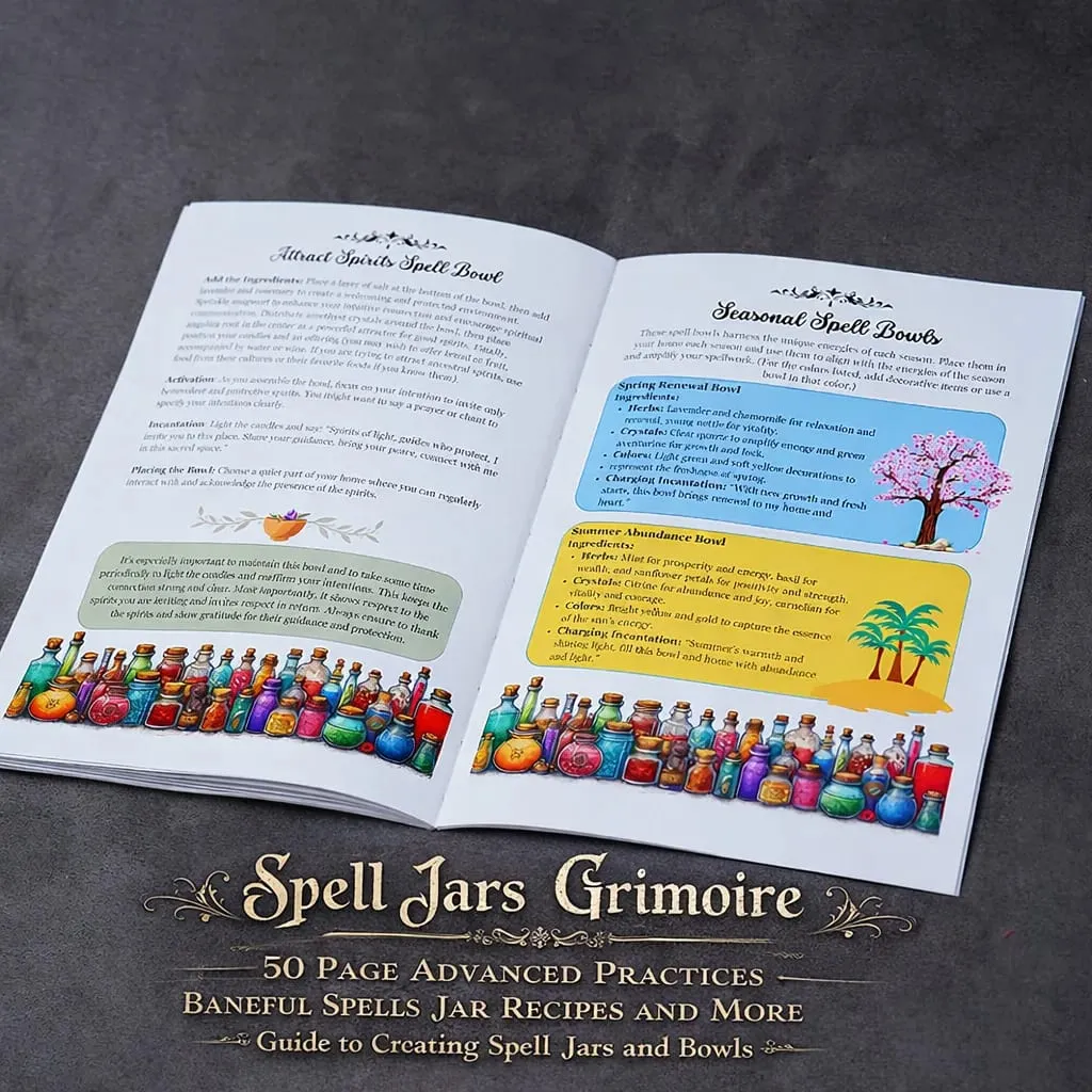 77 Pages Witchcraft Grimoire Pages Book of Shadows Kit with Moon Phases Herbal Lore Spells Gothic Dark Academia Witch Journal