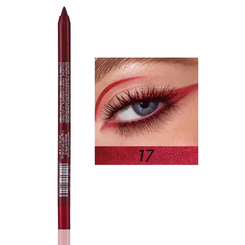 17 Colors Pearlescent Eyeliner Pencil Waterproof Long-lasting Colorful Matte Smooth High Pigment Eye Liner Shadow Pen Eye Makeup