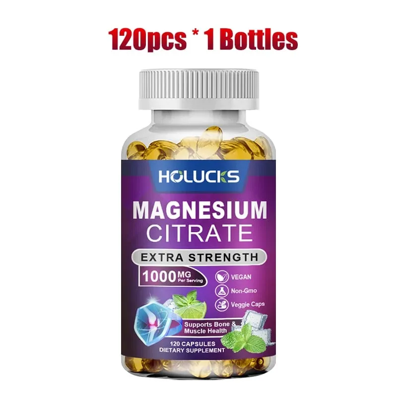 Beli 1 Gratis 1! Suplemen Magnesium Sitrat 1000mg untuk Menghilangkan Sembelit Kram Otot & Tidur Lebih Baik Wanita & Pria