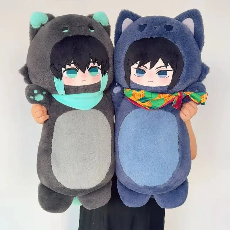 70cm Demon Slayer Plush Doll Toys Nezuko\\Tokito Muichiro\\Giyu Tomioka Long Body Hugging Plush Pillow Soft Anime Stuffed Animals