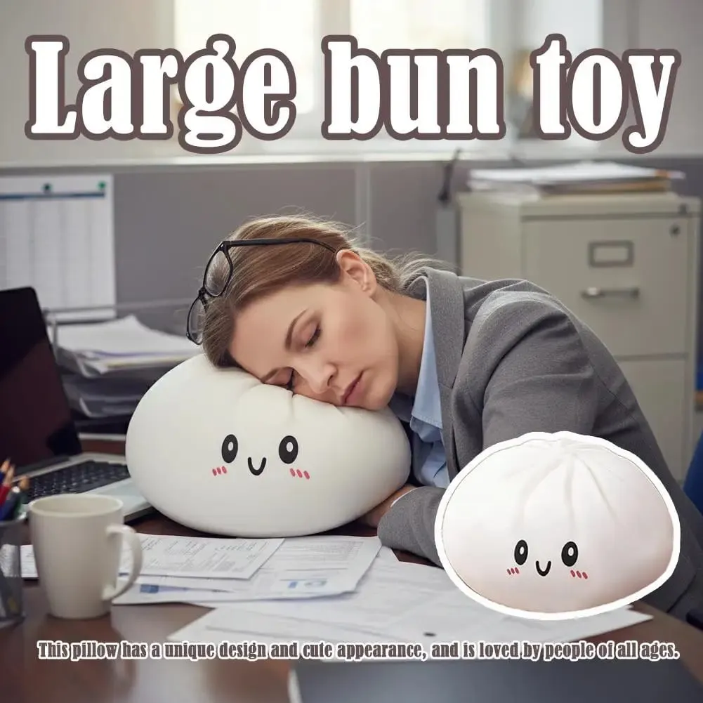 Large Dumpling Pillow Stress Relief Ball Fidget Sensory Toy Simulation Food Squishy Bun Squeeze Dough Ball Fun Gift for All Ages