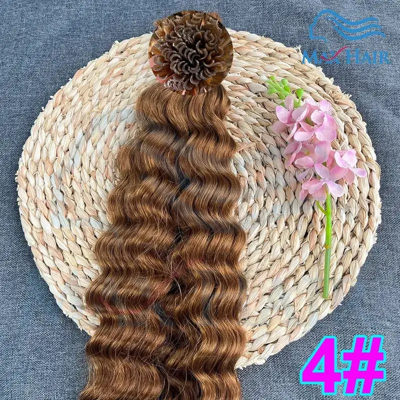 Keratin U Tip deep wave Human Hair Extensions 18-30 Inch Remy Hair Extensions High Quality Remy Human Hair salon Extensions
