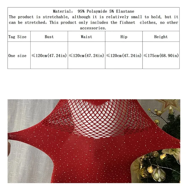 Mesh Beach Cover Up Jurk Vrouwen Christm Hollow Out Sheer Visnet Bodycon Jurk Sexy Muziek Festival Rave Outfit Badmode Coverups