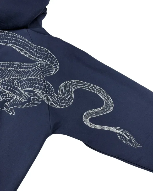 Lalaking Dragon Embroidered Hoodie Japanese Sukajan Style Fleece Lined Pullover Hooded Sweatshirt Loose Casual Streetwear Tops Bago