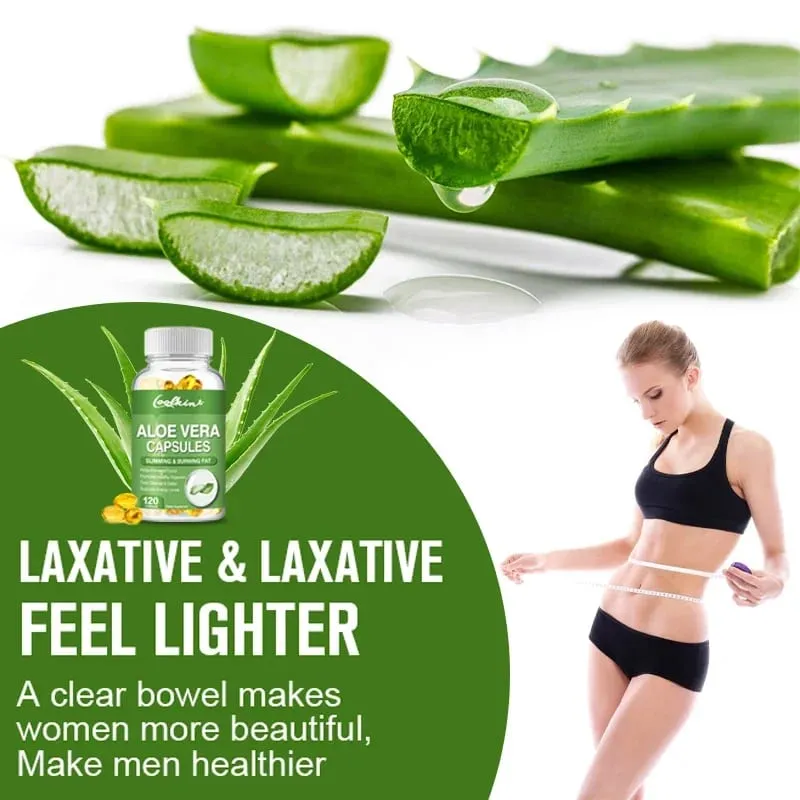 Aloe Vera Extract Capsules - Colon Cleansing Supports Digestive and Immune Health Balances Stomach Acid Antioxidant Non-GMO