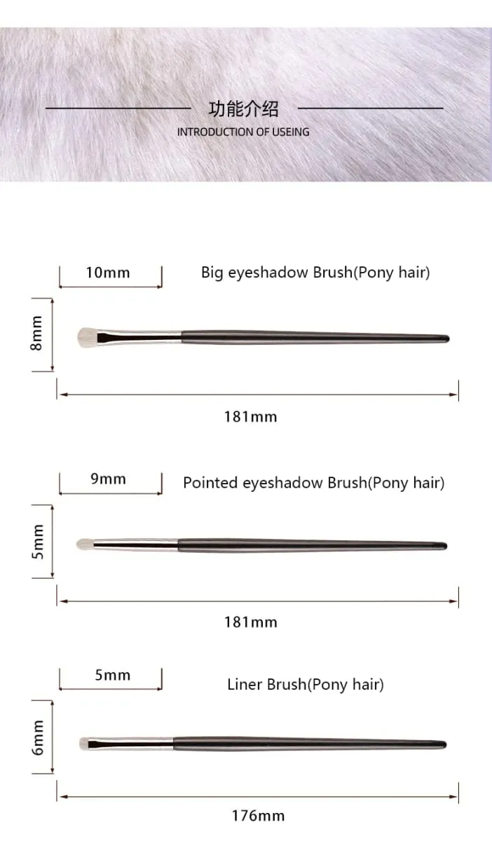 1 Buah Kuas Makeup Eyeshadow Rambut Kuda Poni Putih Detail Lipatan Presisi Noda Kecil Kuas Rias Eye Shadow Bevel Liner Bibir