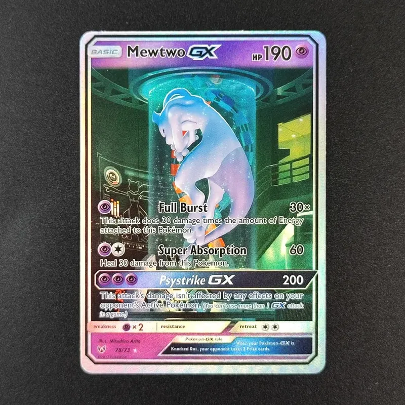 Proxy PKM Card English Rocket Mewtwo MEW GX EX Vmax TCG Collection Trading Card Game
