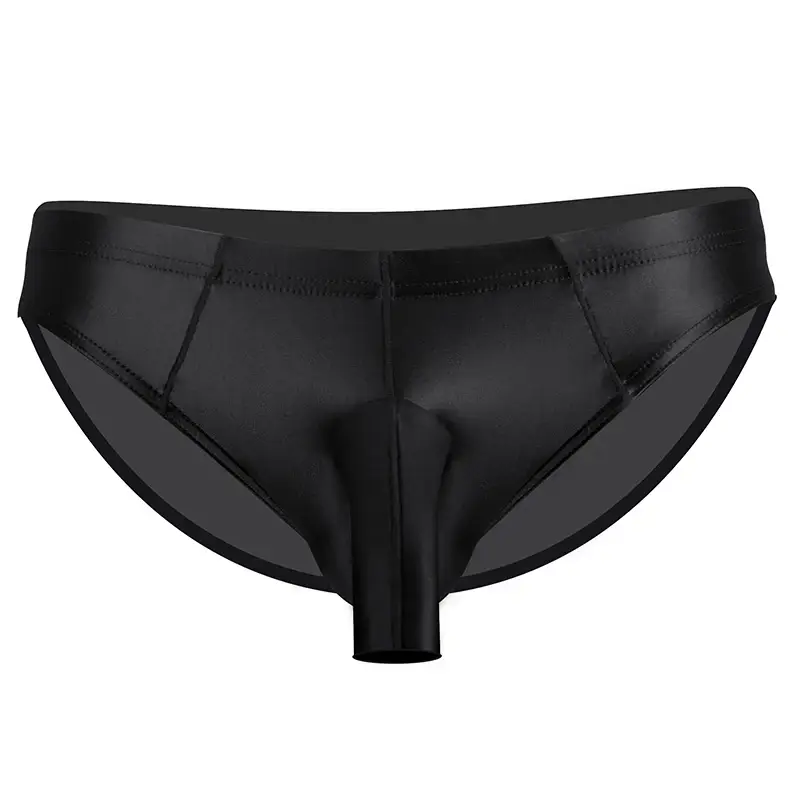 High Elastic Bikini Briefs gay Men's glossy underwear open Pouch Panties Men Smooth gay underwear