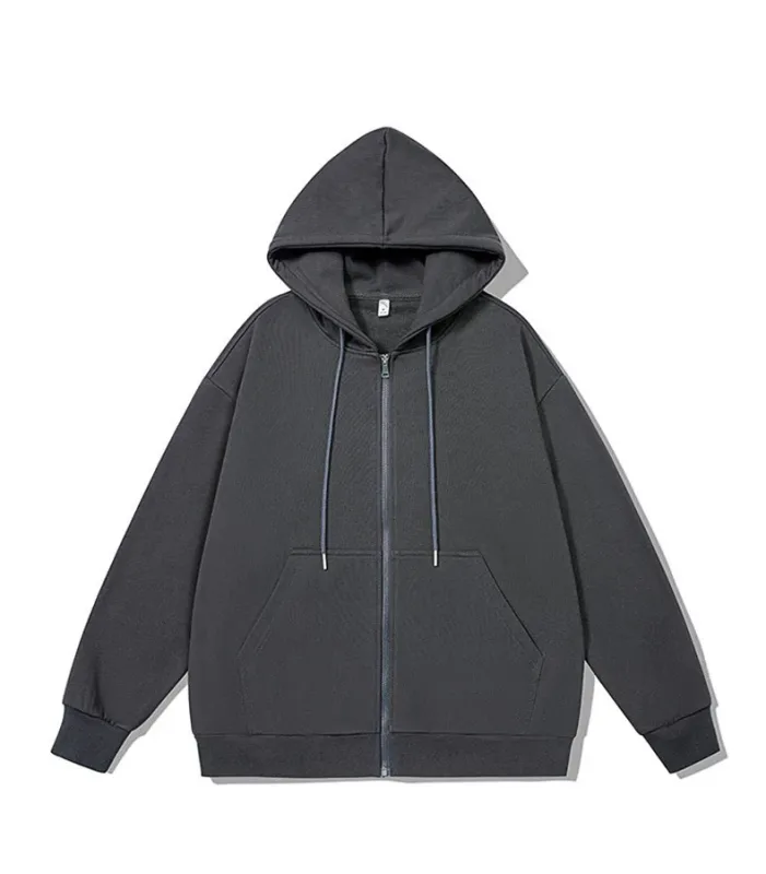Sweat à capuche avec fermeture éclair manches longues pour homme, mode automne-hiver, décontracté, coupe ample, sweat-shirt, vêtements de sport, tenue masculine